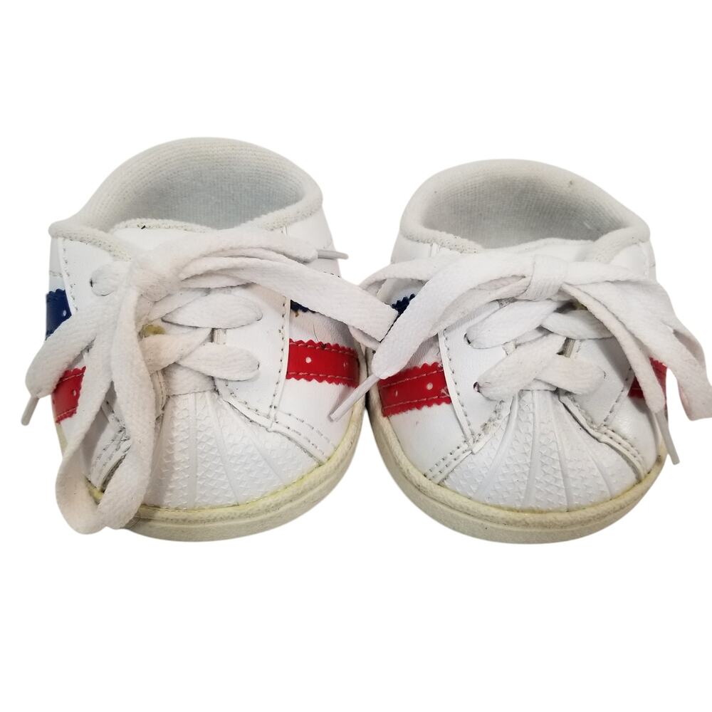Build-A-Bear Workshop White Red Blue Sneakers